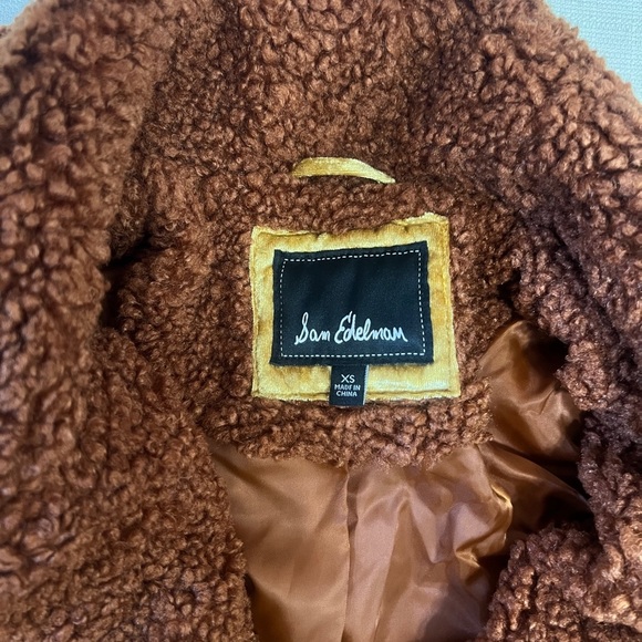 Sam Edelman Rust Orange/Brown Teddy Jacket Size XS - Picture 2 of 7